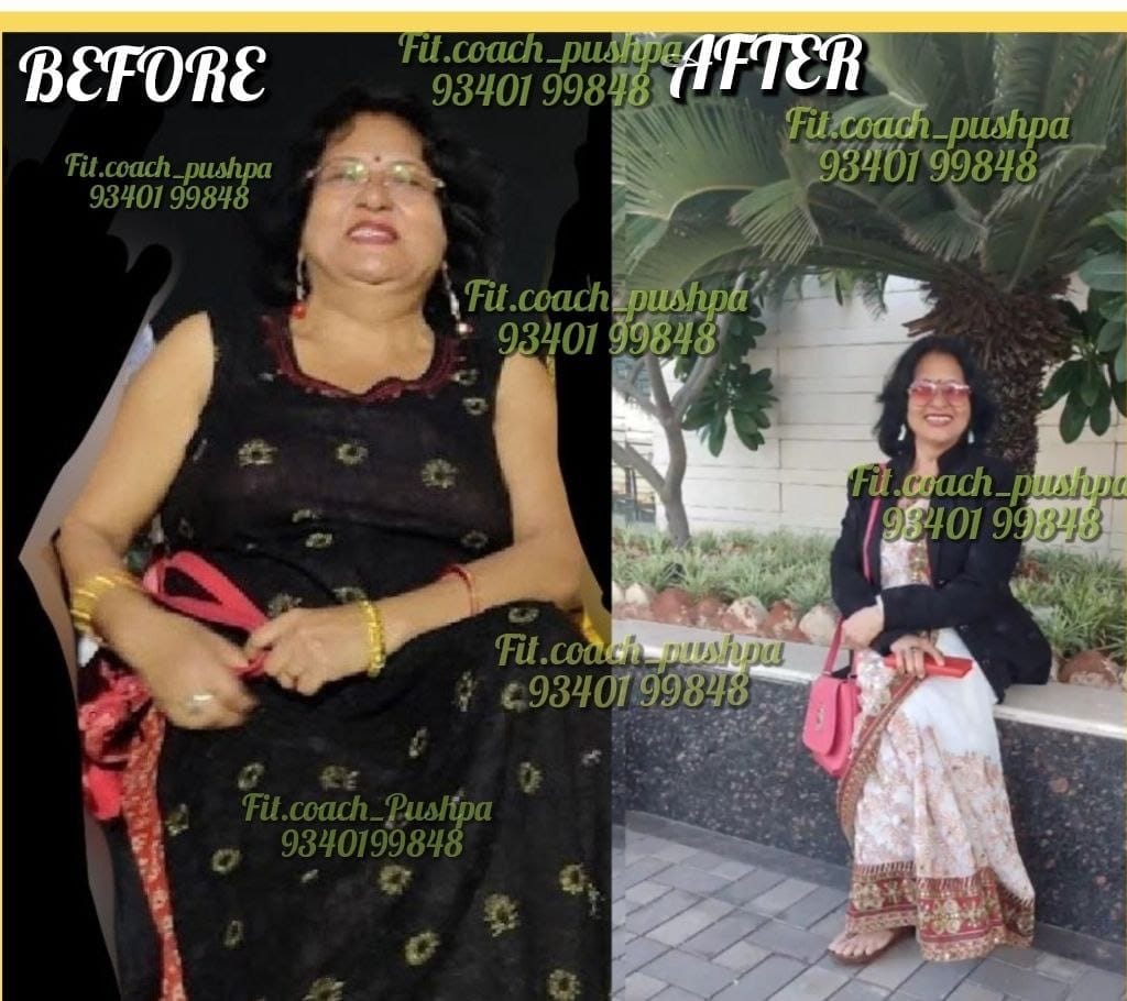 Before and After transformation - Confidence redefined with Boundless Fitness wellness program